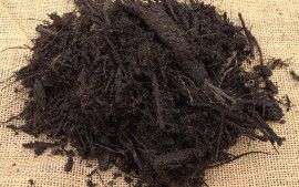 Black mulch on top of a hessian material, ideal for all garden applications.