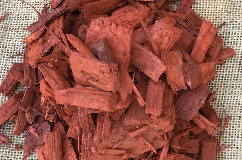 Woodlands red woodchips, ranging in small sizes. Available at Midland Sand Soil Supplies.