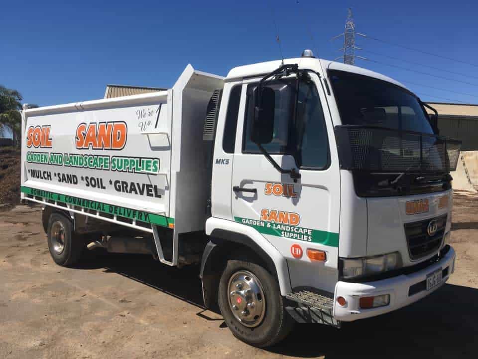 A tippy truck great for deliveries of sand and soil
